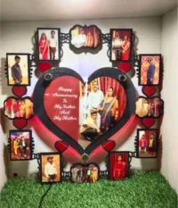 Heart photo frame laser cutting files by safidon craft