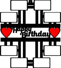 happy birthday photo frame laser cutting files by safidon craft