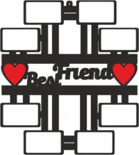 best friend photo frame laser cutting files by safidon craft