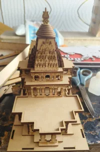 mahakaleshwar ujjain 3d temple co2 laser cutting files by safidon craft