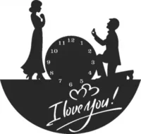 romantic couple clock co2 laser cutting file by safiidon craft