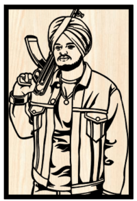 LaserCutting Sidhu moose aala Portrait
