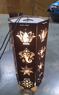CO2 Laser Cutting MDF Diwali Lantern