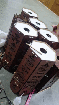 CO2 Laser Cutting MDF Diwali Lantern