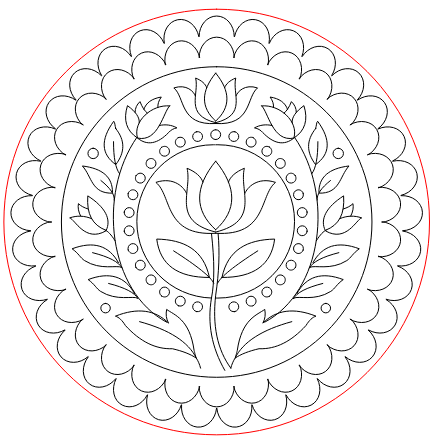 Lotus Floral Rangoli Laser Cut File CDR DXF AI SVG for MDF Acrylic CNC Glowforge