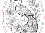 Peacock Floral Wall Art Laser Cut File CDR DXF AI SVG for MDF Acrylic CNC Glowforge