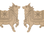 Traditional Cow Pair Laser Cut File CDR DXF for MDF Wall Decor CO₂ Laser