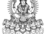 Lord Surya Dev CO2 Laser Engraving Design File with Seven Horses in CDR and DXF Format