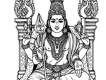 Lord Murugan CO2 Laser Engraving Design File with Divine Throne in CDR and DXF Format